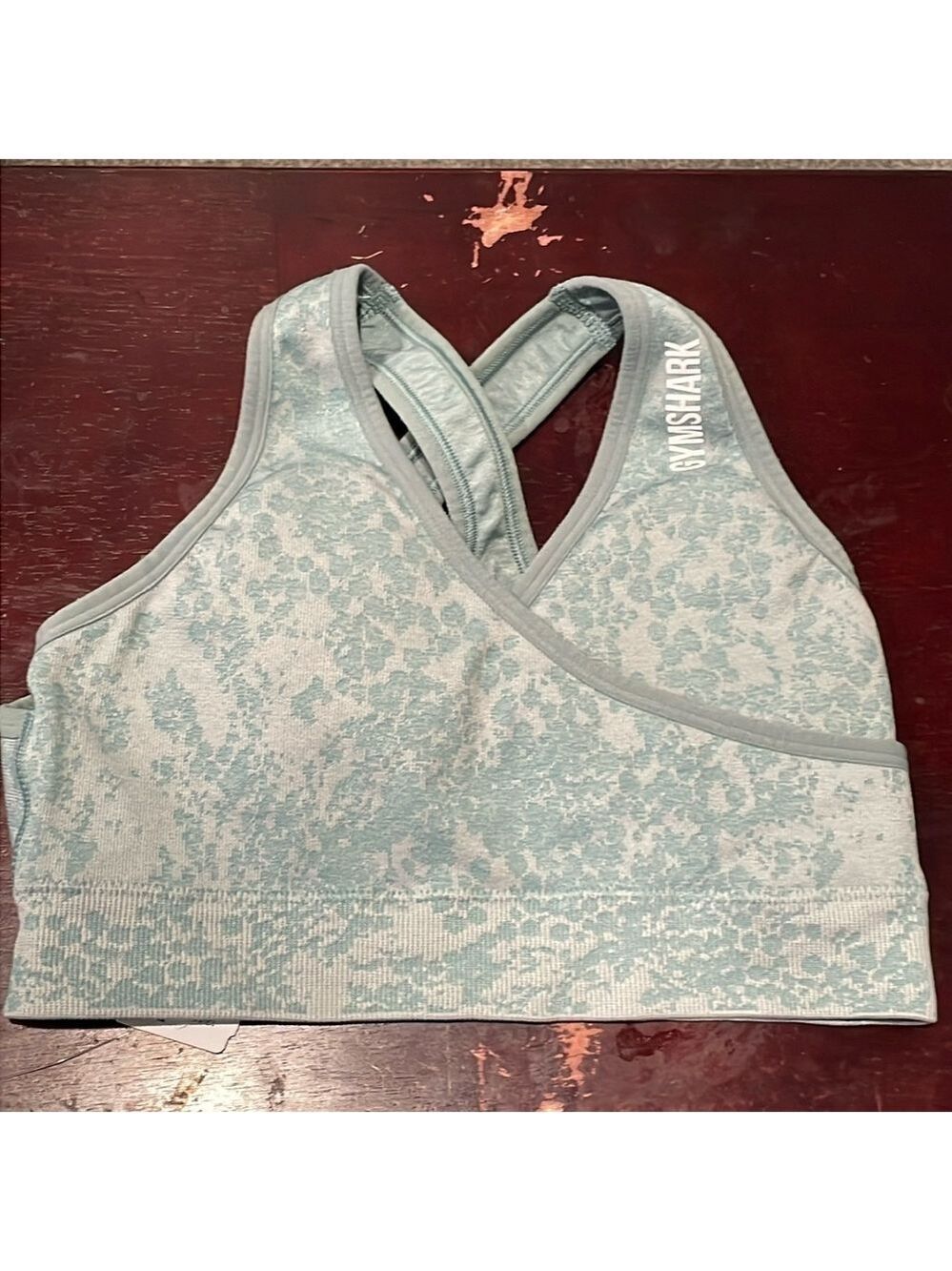EC Gymshark Adapt Camo Seamless Sports Bra - Light Green - Approx Sz Small